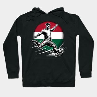 Dynamic Hungary Soccer Star in Action - Vector Design Hoodie